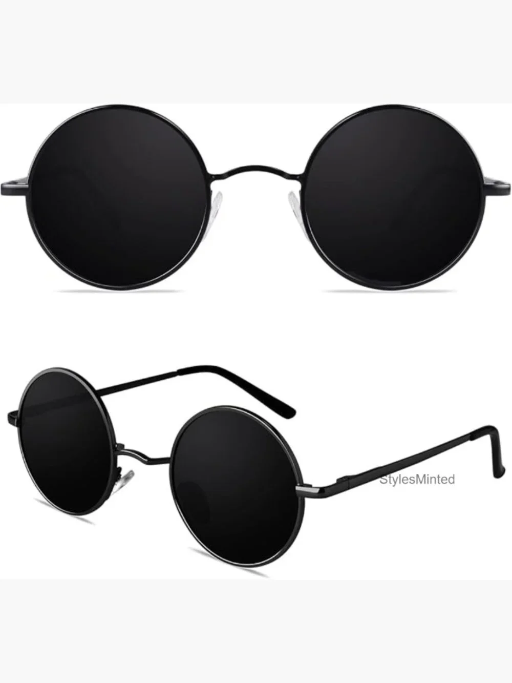 Retro Round Polarized Sunglasses UV400 Protection Metal Spring Hinge